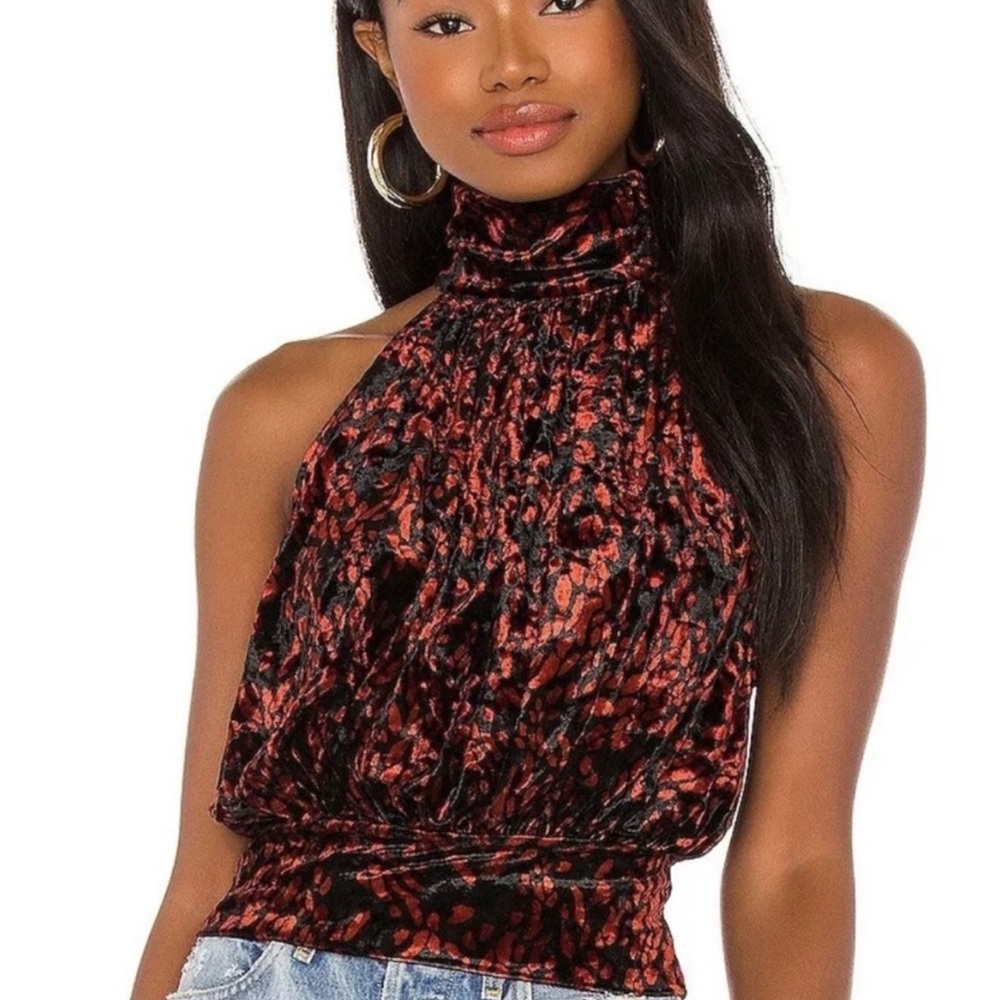 Free People Red and Black Tank Top
